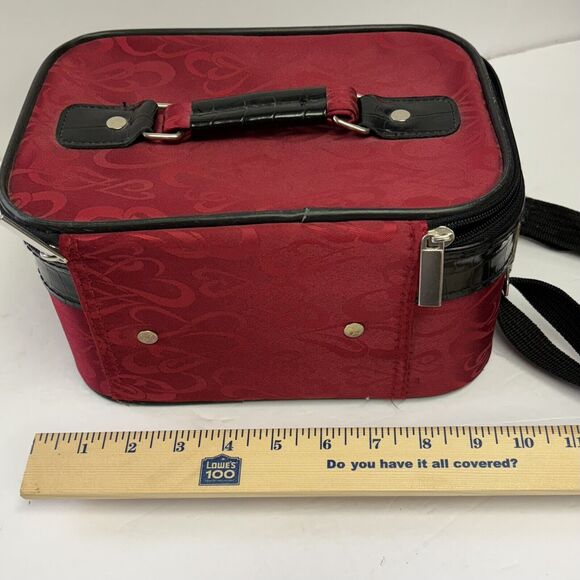 Red Heart Makeup Bag Women’s Toiletries Travel Case - Picture 9 of 11